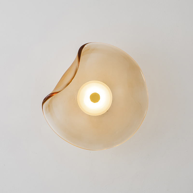 Luxury Post-moderno Designer luminária de parede Irregular Glass Lotus Leaf Sconce para Entryways Bedrooms e Creative Feature Walls