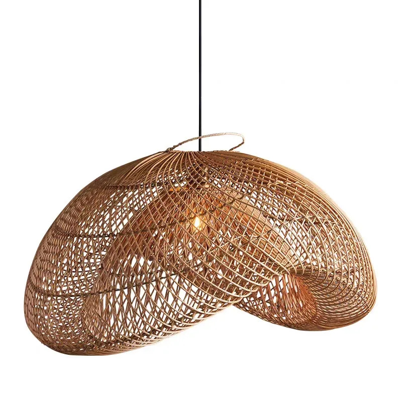 Southeast Asian estilo Hand Woven Rattan luminária pendente lâmpadas Ideal para Living Rooms Bedrooms Dining Areas Guesthouses Tea Rooms