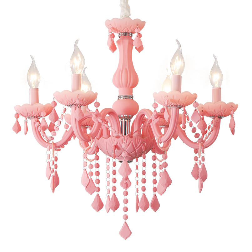 pink lustre K9 cristal pendente Decor Multicolored Shade luminária de teto quarto sala de estar iluminação pendente