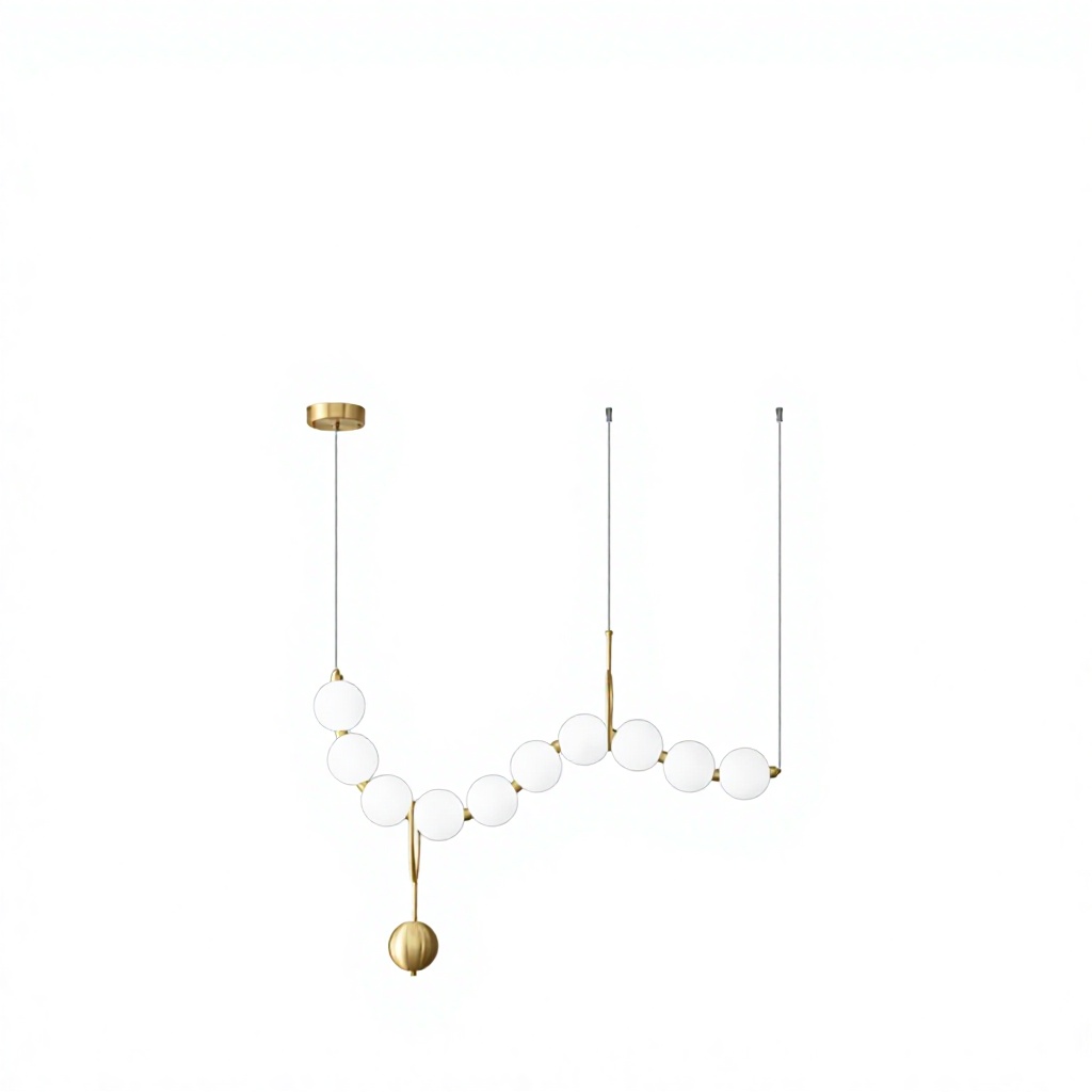 French Pearl Acrylic Metal LED pendente altura ajustável nórdico estilo Luxury sala de estar iluminação 2700K