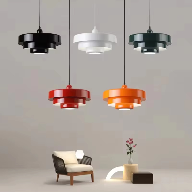 Medieval retrô LED teto lustre Orange luminária pendente sala de jantar restaurante Home Decor iluminação para Cafe bar Hanging luminárias
