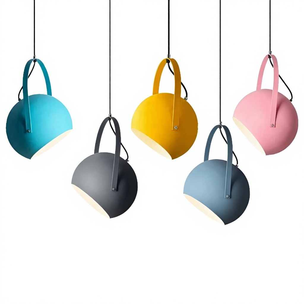 Macaron Colorful Rotatable Metal LED pendente lâmpadas para Children's Room & quarto moderno interno teto iluminação