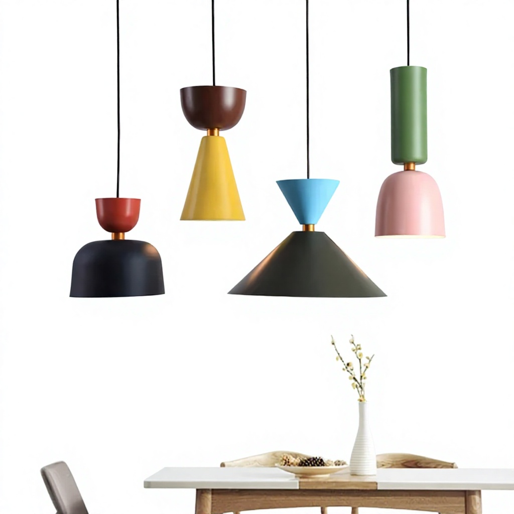 nórdico Macaron pendentes moderno alumínio industrial Decorative Bedside Living sala de jantar Study LED Chandeliers pendente
