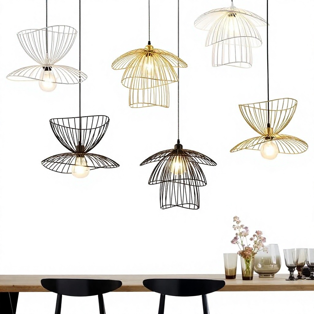 nórdico Art Metal pendente LED sala de estar sala de jantar quarto corredor Foyer Balcony Minimalist iluminação interna luminárias