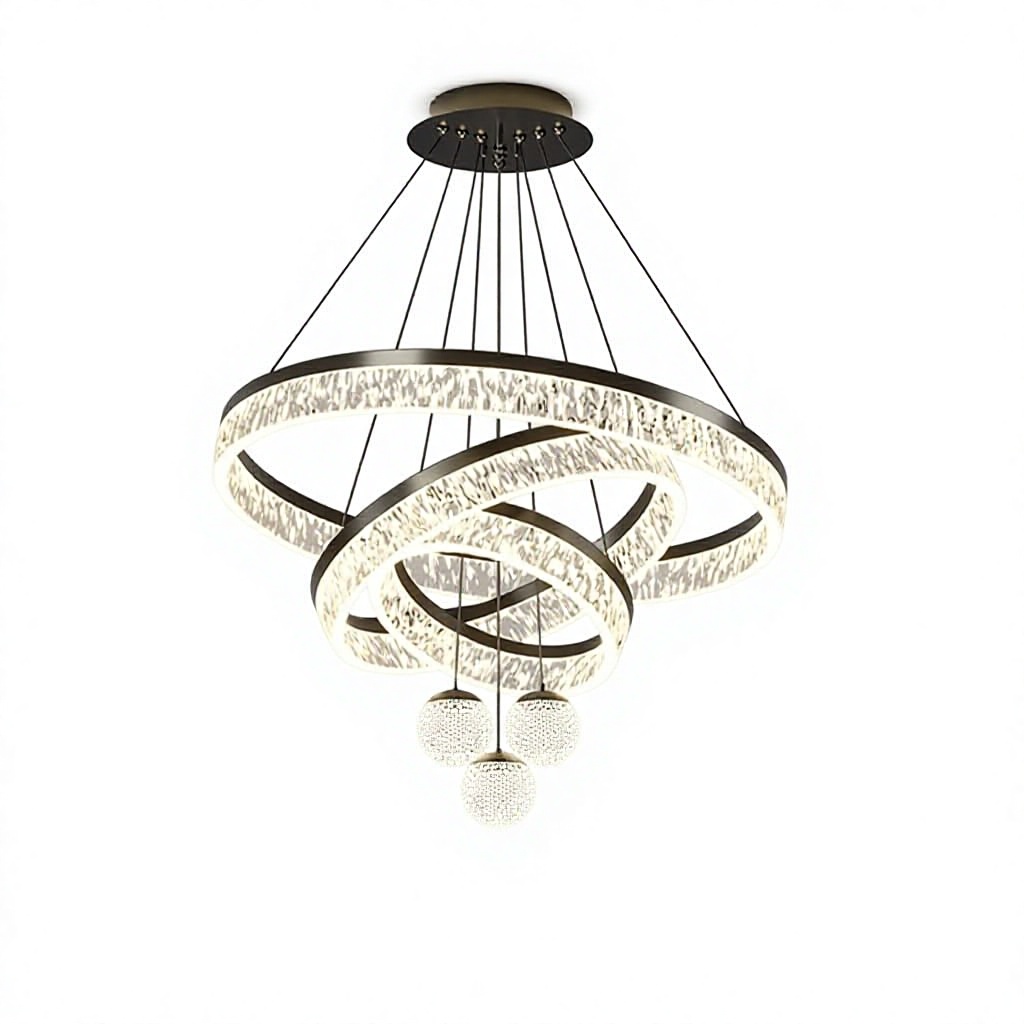 moderno Acryl LED pendente lustre com dimerizável controle remoto para sala de estar sala de jantar iluminação interna