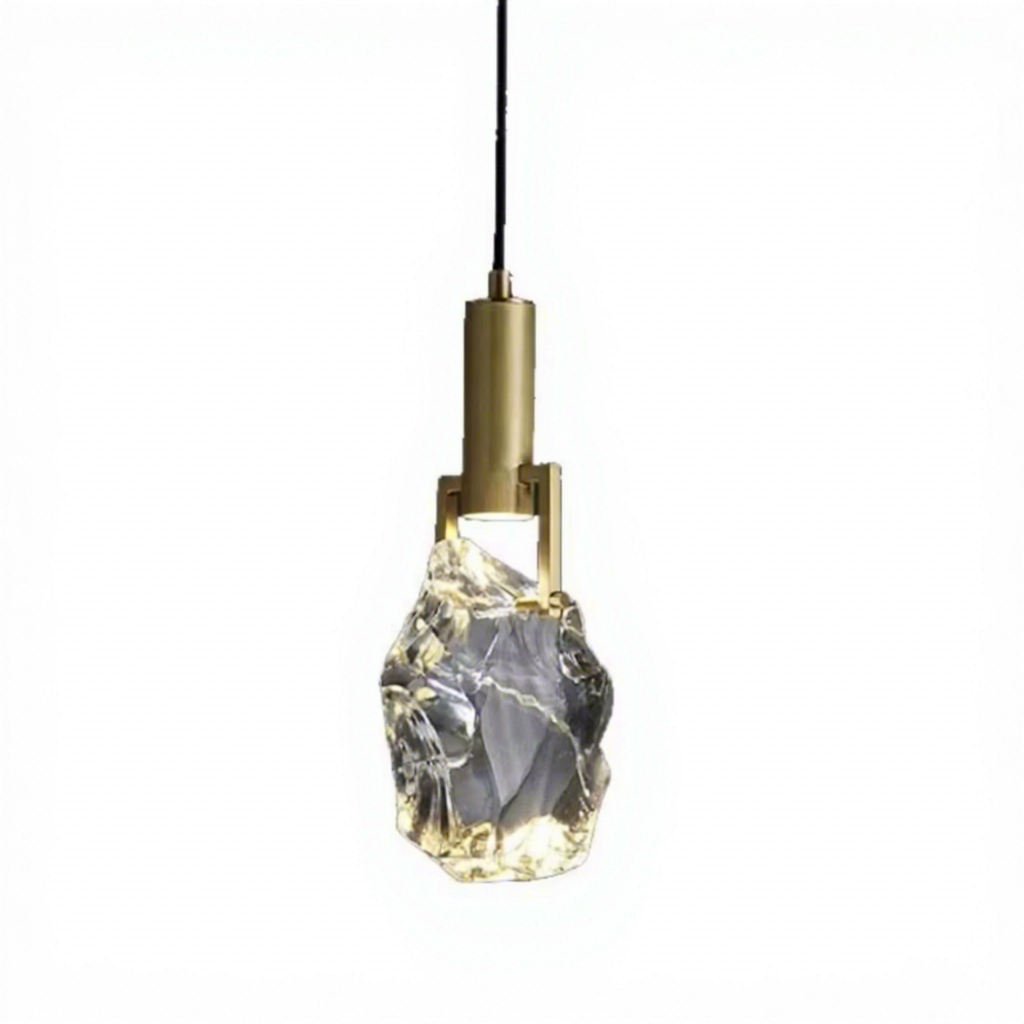 luminária-Luxury Gold cristal Scandinavian Small luminária pendente Three-cor dimerização Hanging Wire Type para sala de estar quarto Bedside