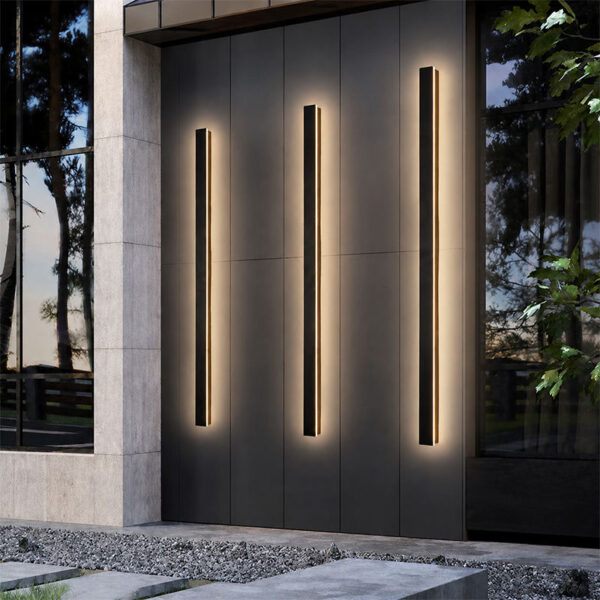 IP65 à prova d'água moderno LED externo Wall luminária 6W 27W AC110 240V Long linear Strip luminária de parede 3000K 4000K 6000K Garden Villa varanda