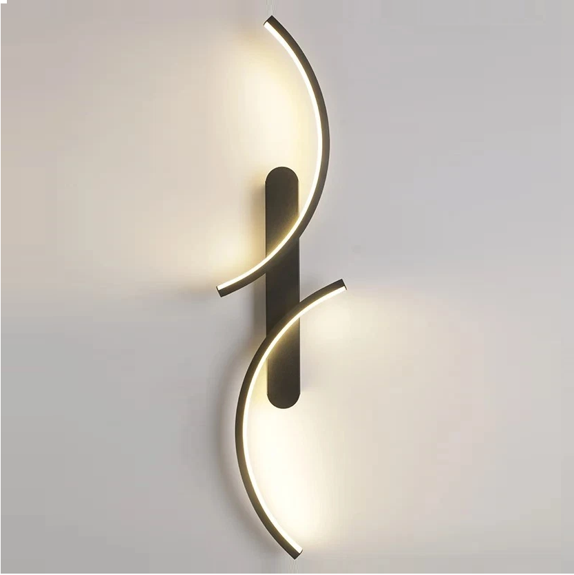 moderno LED luminária de parede C Shape Minimalist Sconce luminária quarto sala de estar Decor