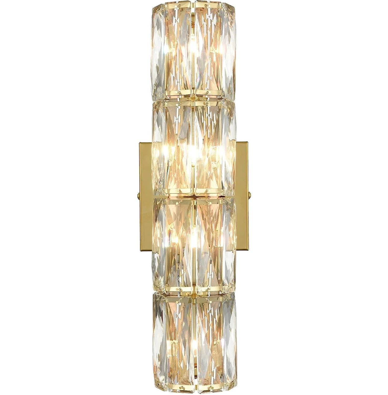 Share Crystal Wall Sconce 4-Light Wall Mounted Light Modern Gold Sconce Wall Light