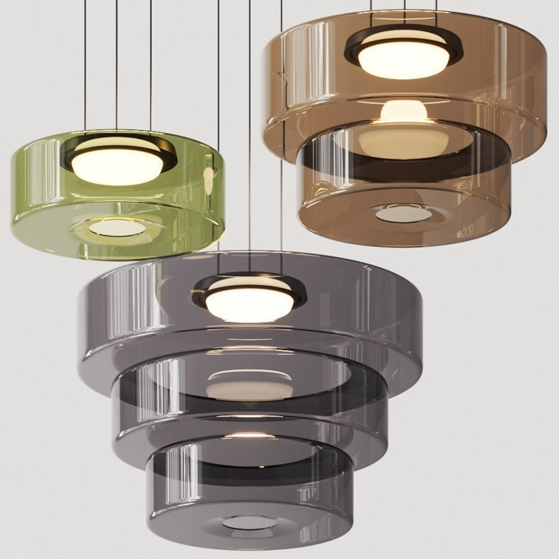 Italian Minimalist Glass preto Cord pendente Art Creative moderno Decoration LED lustre Home restaurante bar Balcony