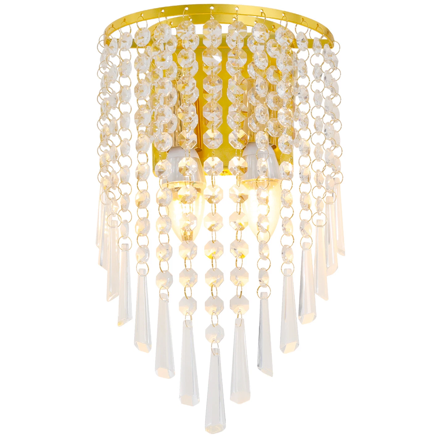 cristal Wall luminária Sconces luminária moderno Semicircle Wall Mount lâmpada