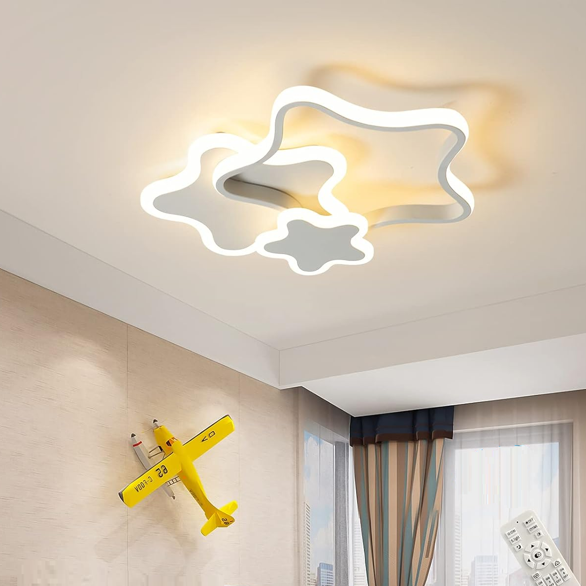 LED luminária de teto, Creative Cartoon Star luminária de teto, moderno embutir lustre luminária