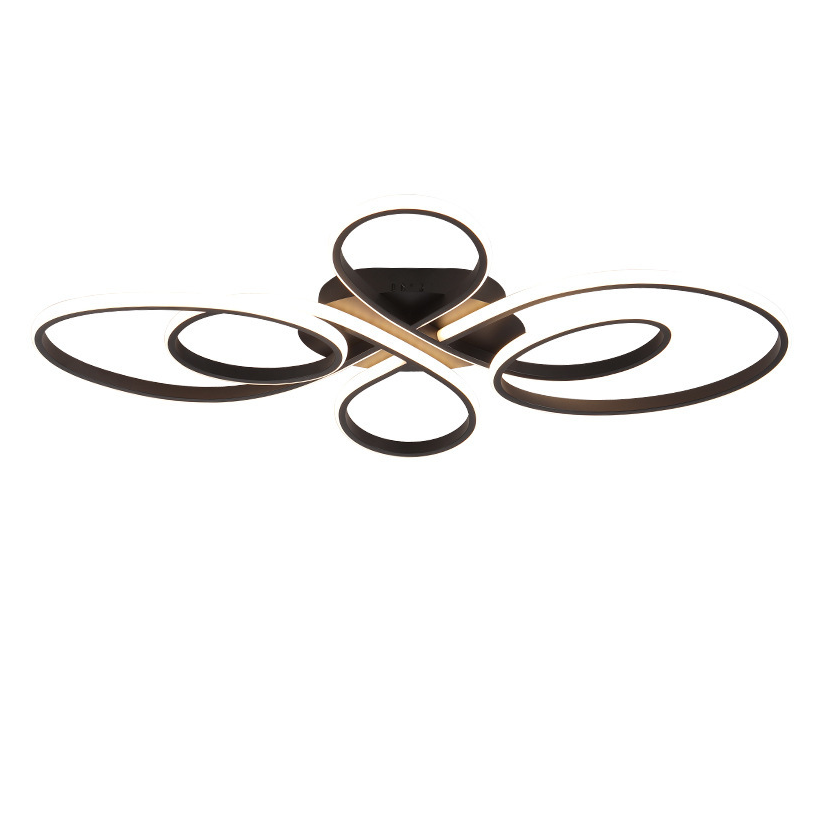 NEW Modern Ring LED Ceiling Light | Dimmable | Remote Control | 82W | Black