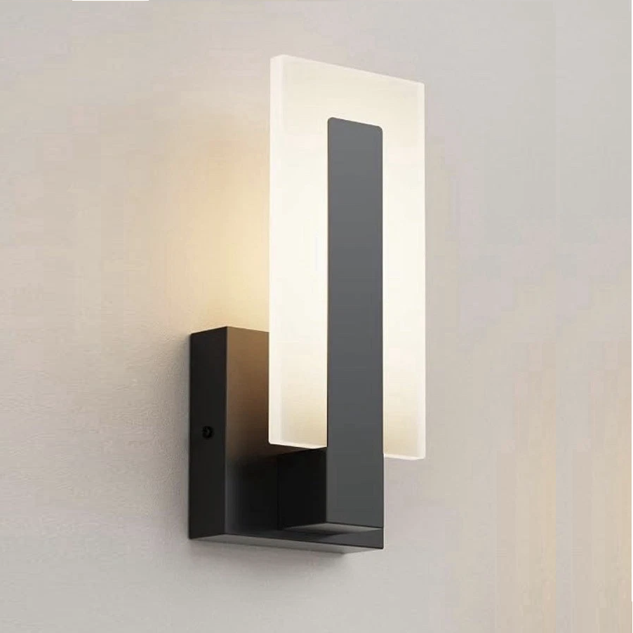 moderno LED Wall Sconces - preto 3000K Warm White iluminação interna
