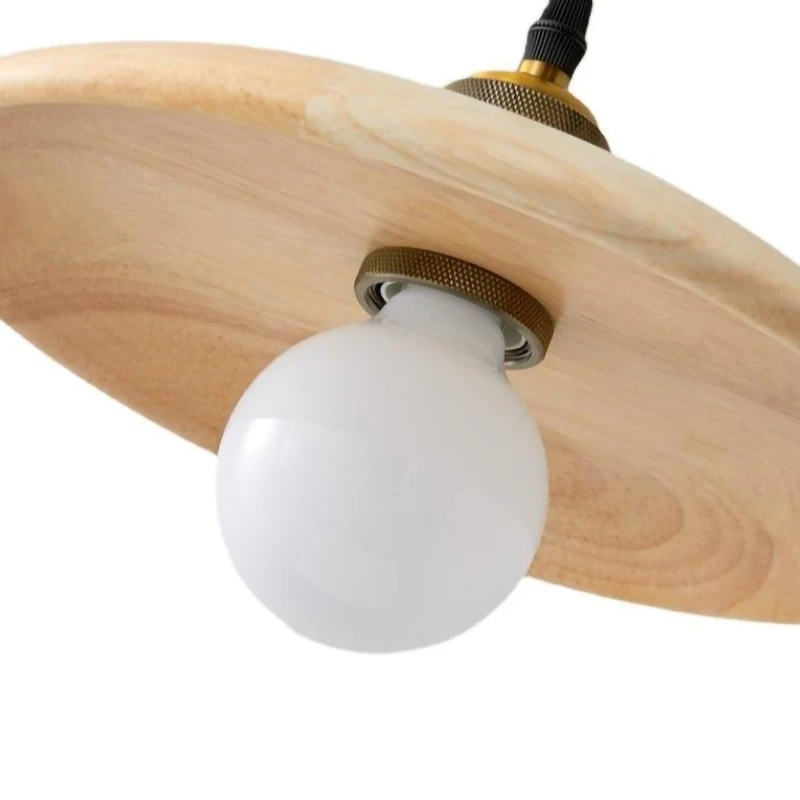 Japan estilo Brown Wood pendente retrô LED Hanging lâmpada Chandeliers iluminação interna Room Decor Living quarto Kitchens