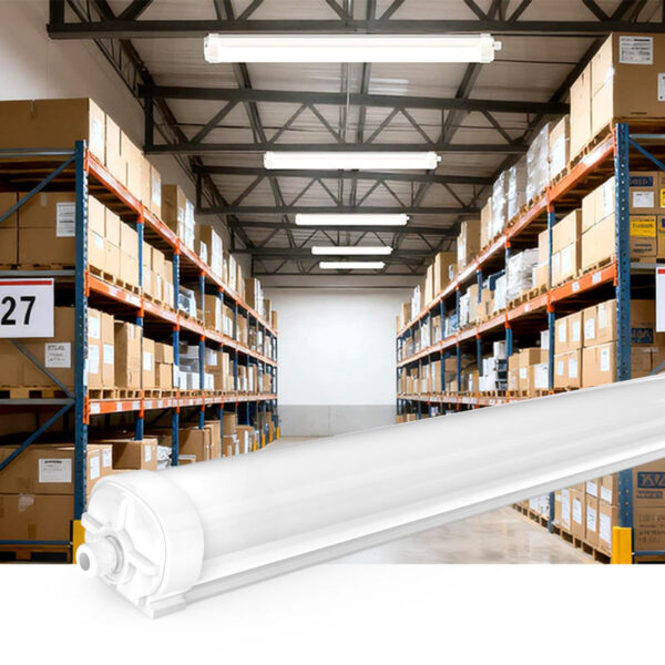 Linkable IP65 4000K Dust Tight Wet Location LED Tri-Proof Light for Parking Garage