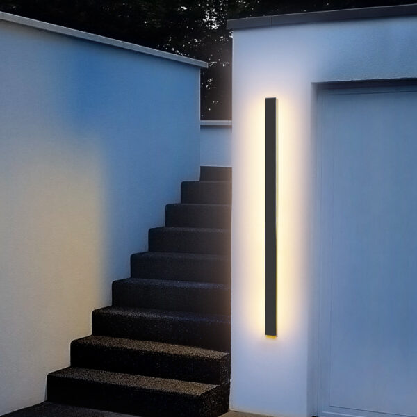Outdoor Aluminum Wall Lamp Waterproof LED Linear Light Nordic-Style Villa Courtyard Garden Minimalist Wall-Washing Luminaire