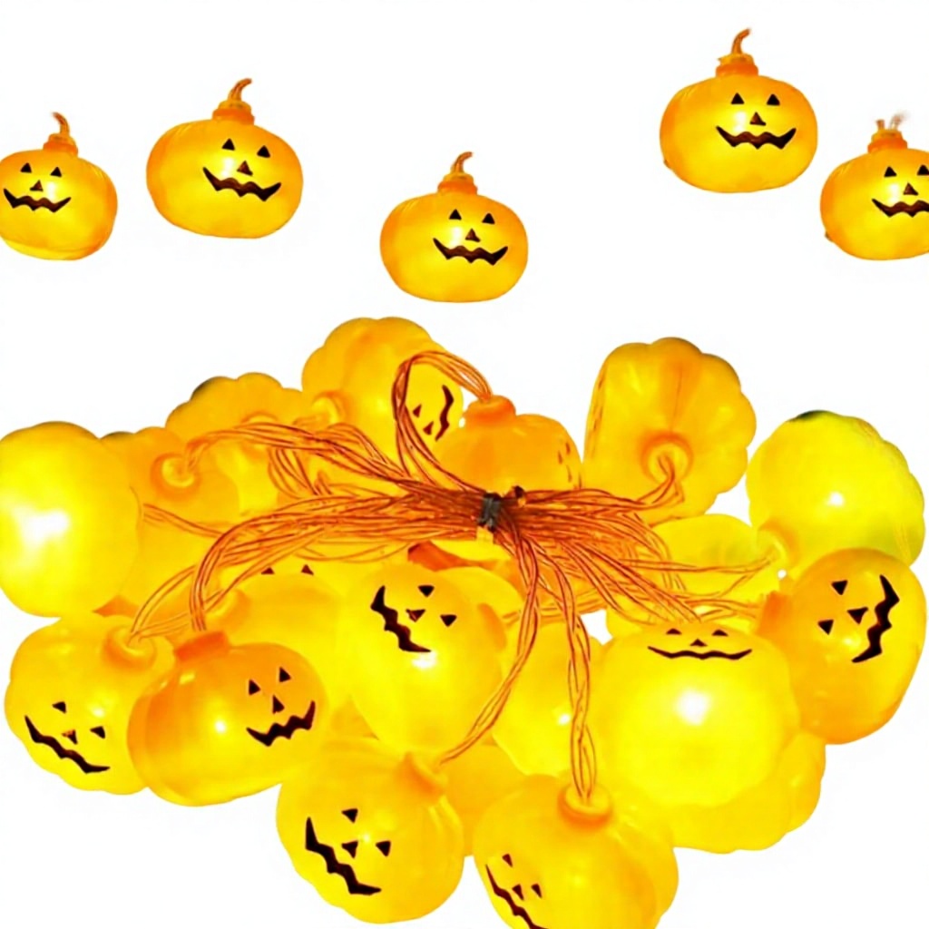 Halloween Pumpkin String luminárias Battery alimentado LED Garland Warm Festival Decor para Party Yard