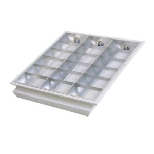 OEM ODM LED Grille Lamp Panel 600x600mm Recessed Ceiling Light Troffer with Matte/Mirror Aluminum Reflector for Office Lighting