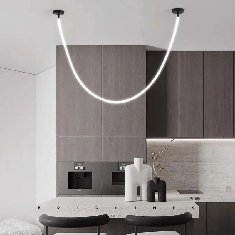 Creative DIY flexível Silicone LED luminária pendente inteligente lustre luminária linear para bar cozinha sala de estar Home Decor
