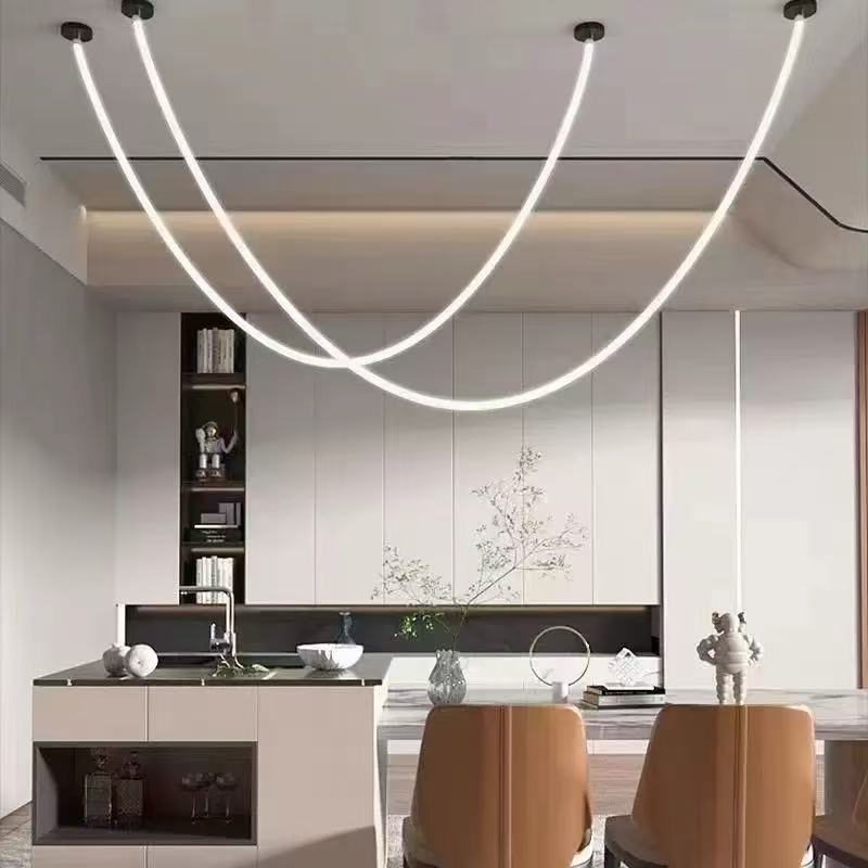 DIY Shape flexível Silicone LED pendente linear Hanging lâmpada moderno Minimalist lustre para Creative Home Decor