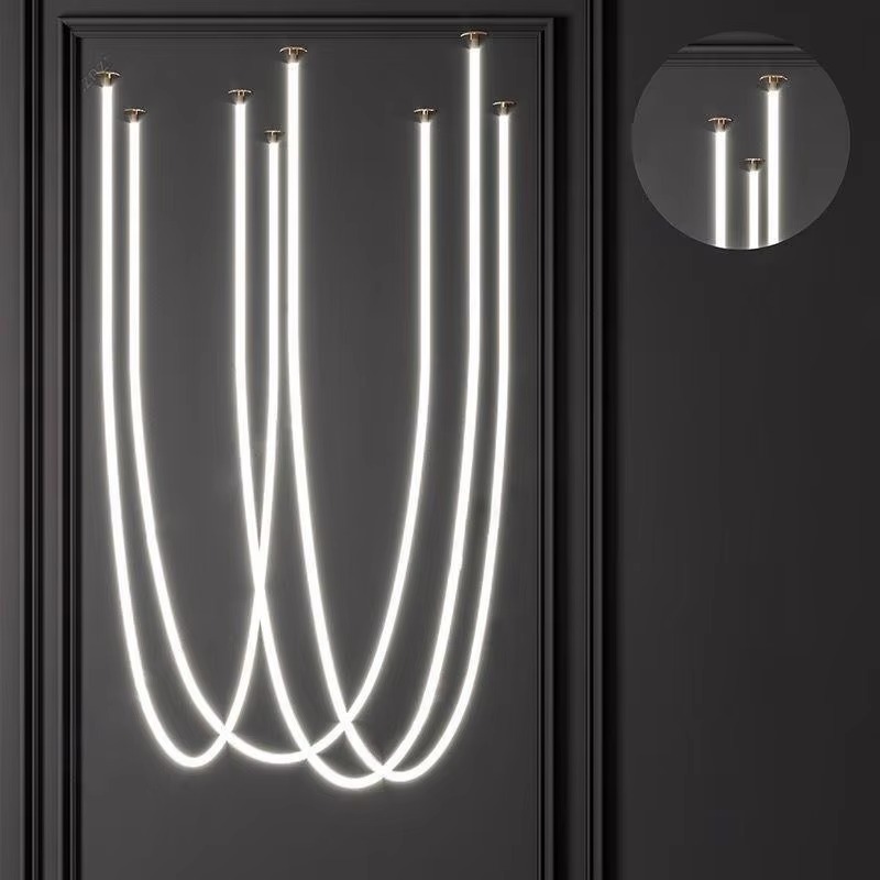 moderno linear pendente para sala de jantar flexível Silicone LED Hanging lâmpada Minimalist lustre bar Counter Decor
