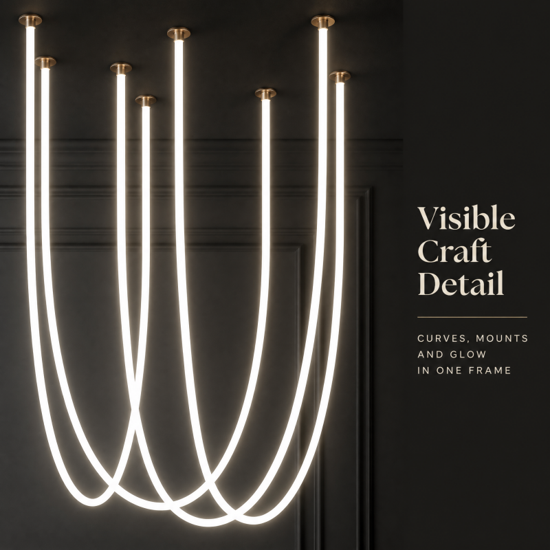 Minimalist LED pendente flexível Silicone linear Hanging lâmpada para sala de estar moderno iluminação residencial DIY Shape