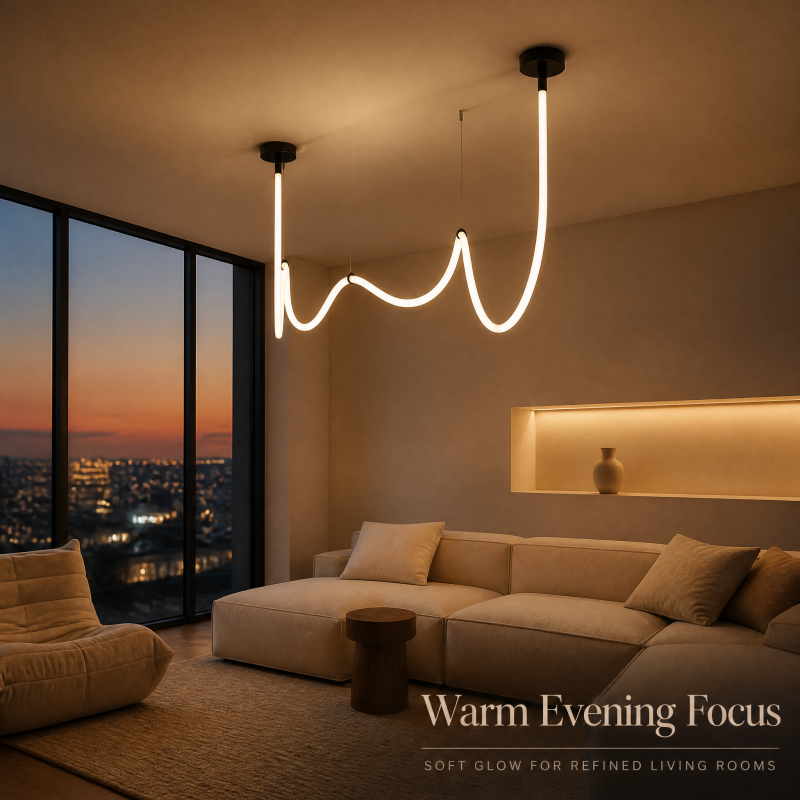 LED linear pendente com flexível Silicone Hanging lâmpada para moderno sala de estar Decoration DIY Geometric Design