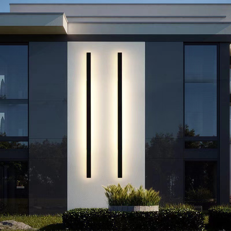 moderno externo LED arandela à prova d'água linear Long luminária em fita para Courtyard Villa Garden varanda Exterior Wall Mounted lâmpada