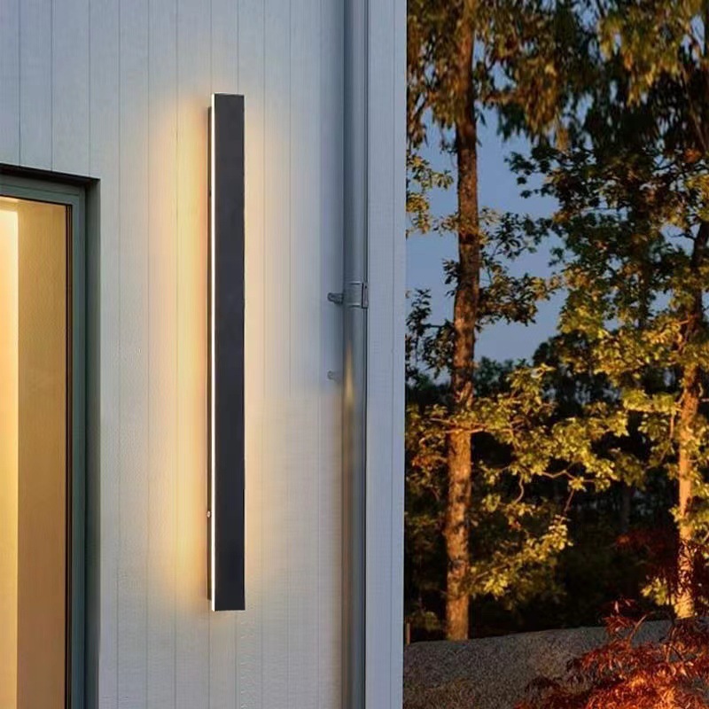 Outdoor LED Linear Wall Light Waterproof Modern Long Strip Sconce for Garden Porch Villa Courtyard Exterior Lighting 85-265V
