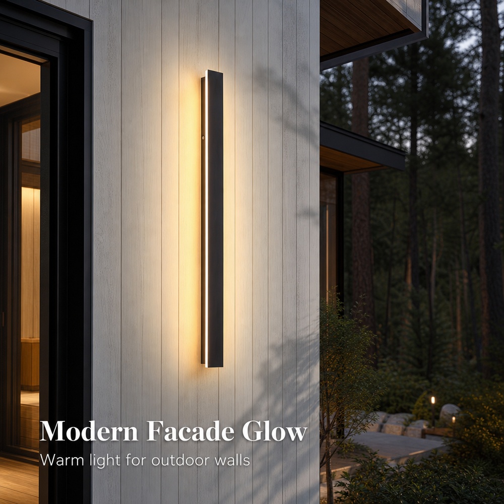 Minimalist Long LED arandela à prova d'água externo linear luminária em fita para Villa Entryway Courtyard moderno Garden luminária de parede