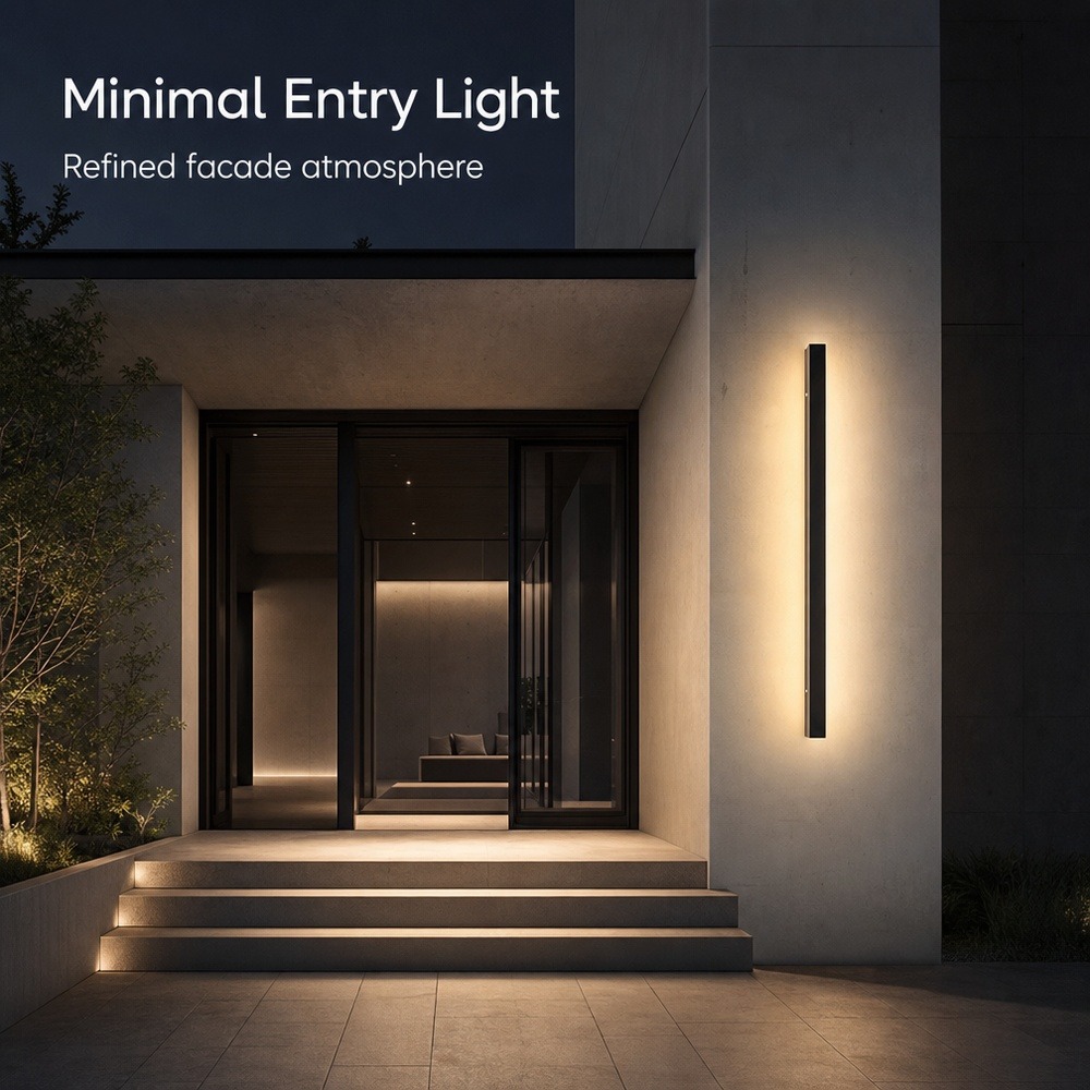 externo LED arandela à prova d'água IP65 moderno Minimalist Long luminária em fita Villa Courtyard Garden Exterior Wall Mounted lâmpada