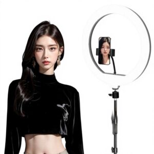 móvel Phone Live-Streaming luz de preenchimento Beauty Skin-Smoothing grande-Aperture Ring luminária piso-Standing tripé interno fotografia