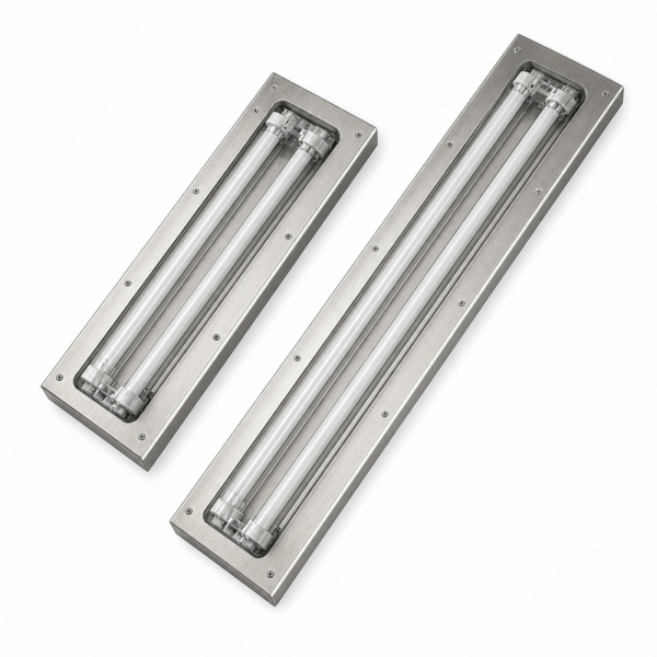 luminária tri-proof Anti Explosion 2x36w 2x18w 4ft 2ft Fluorescent tubo LED luminária Self Clean Front Access