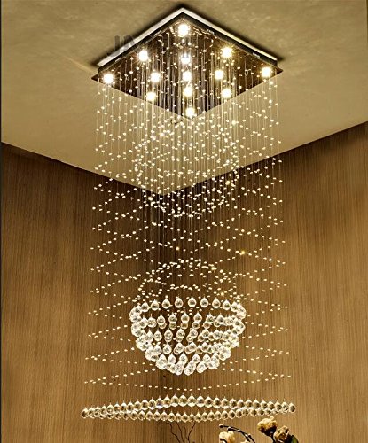 moderno Luxurious Rain Drop cristal lustre teto luminária para corredor Corridor Stairs