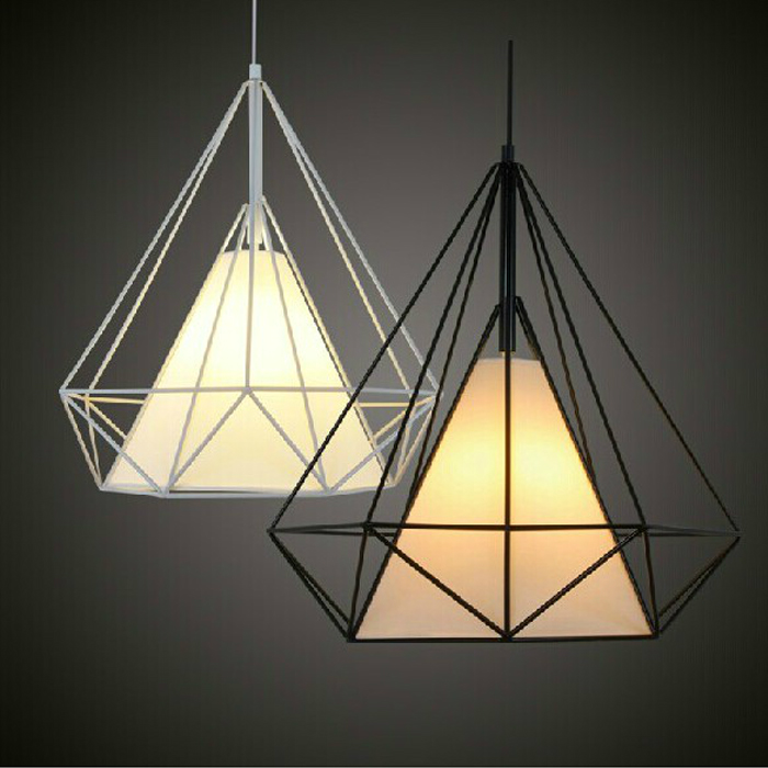 retrô estilo vintage teto Pedant luminária Bird Cage Shape Lampshade luminária pendente para cozinha