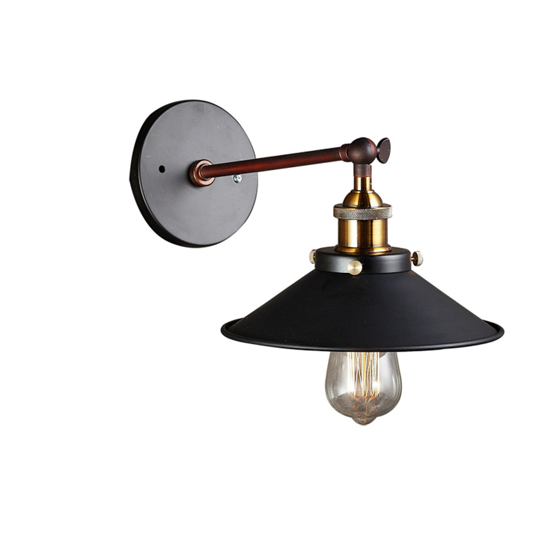 1 lâmpada preto fiação fixa industrial vintage luminária de parede luminária ajustável acabamento bronze Arm arandelas articuladas