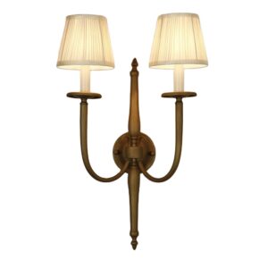 Hotel Project  2 Lights Copper Metal Fabric Wall Lamp