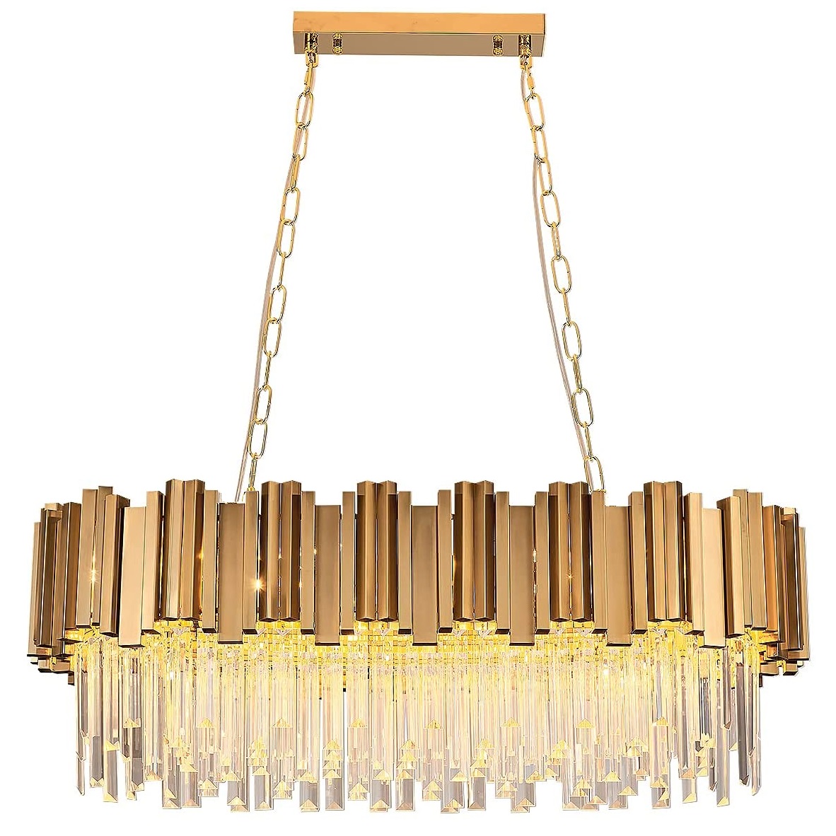 LED pendente 21 luminárias moderno Silver Canpoy Transparent cristal Waves teto iluminação luminárias