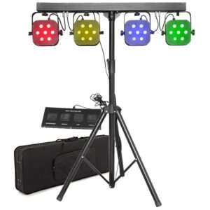 Portable Dj Par Light Stage Led Disco Lights Dj Equipment Gig Bar Luces Para Discoteca Tricolor 4 Par System With Stand