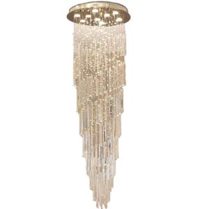 9 GU10 lâmpadas necessárias H71 W24" moderno K9 cristal gota lustre