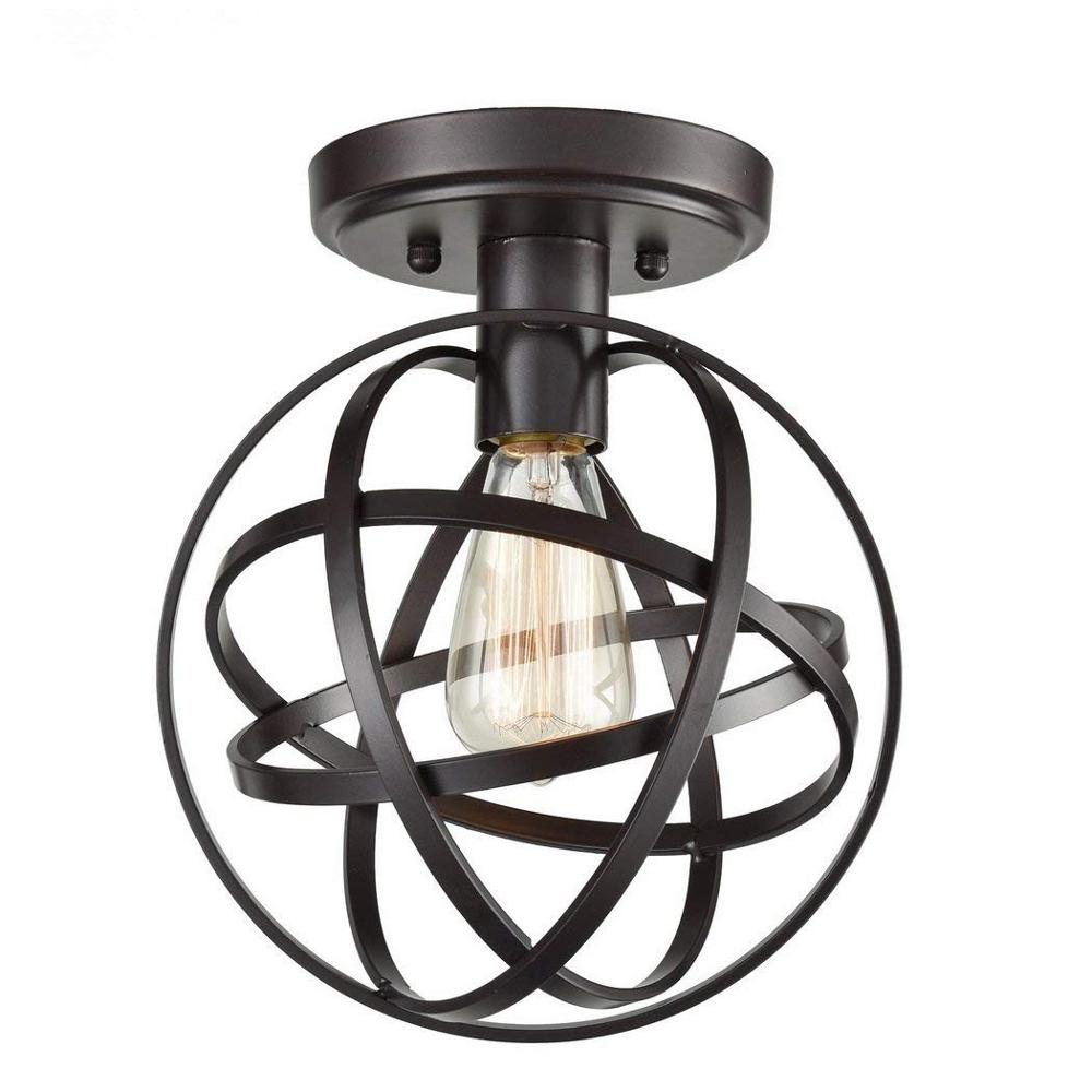 Ecopower Antique Spherical embutir luminária de teto Metal Globe luminária com Cage