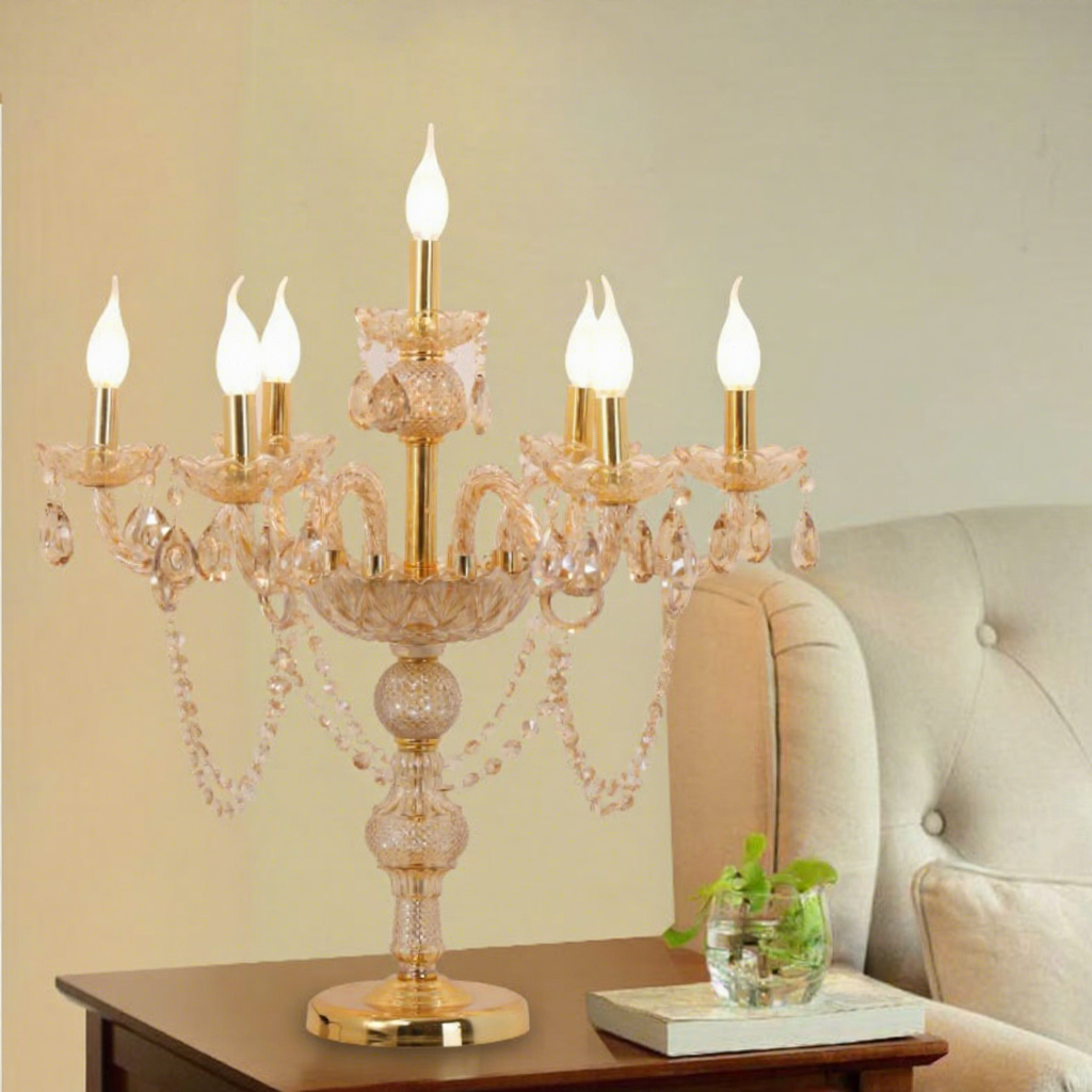 moderno Table Top cristal lustre Centerpieces abajur para Wedding
