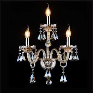 European Style 3 Lights Candle Crystal Wall Lamp