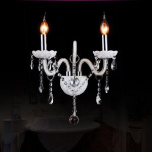 moderno 2 luminárias Wall Scone Clear Glass cristal Candle Wall lâmpada
