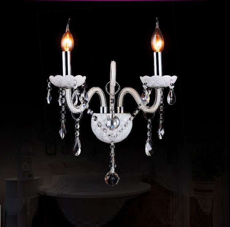moderno 2 luminárias Wall Scone Clear Glass cristal Candle Wall lâmpada