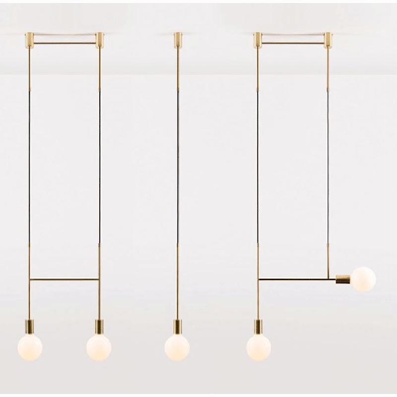 nórdico Decorative luminária Cylinder linear Copper pendente
