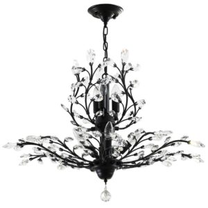 Vintage Crystal Branch Chandeliers Black Ceiling Pendant Light
