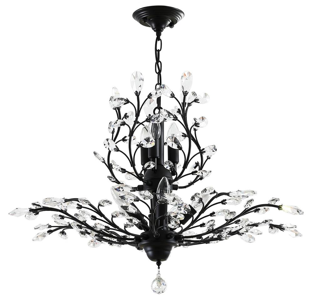 vintage cristal Branch Chandeliers preto teto pendente