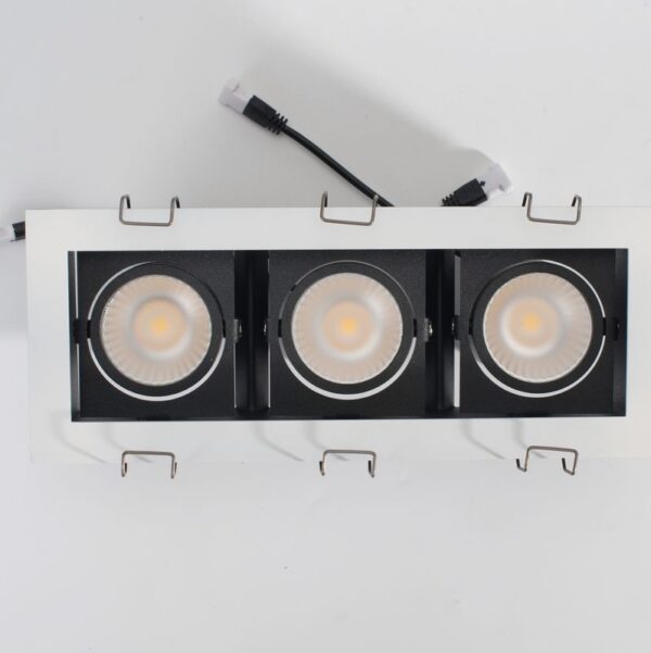 hotel Club 18w 30w embutido retangular ajustável luminária Flashing Strobe Narrow Trim preto teto Grille luminária
